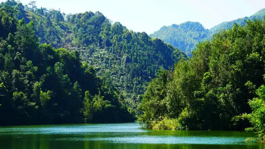 大容山国家森林公园山青水秀林木葱郁.