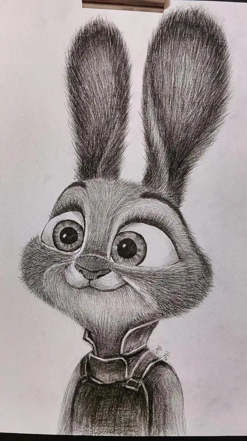 素描 #日常瞎画 #疯狂动物城朱迪 一位有梦想的兔子91, - 抖音