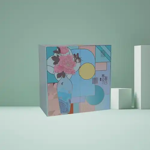 春花秋月月饼盒