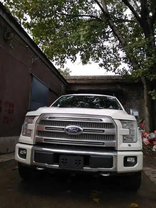 街拍福特f150皮卡后车厢内铺草坪是不是很有创意