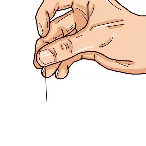 彩绘风格传统中医正在针灸的手图片免抠png素材