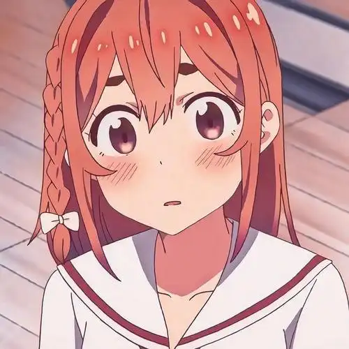 《租借女友》樱泽墨,动漫头像自剪分享,粗眉毛的脸红女孩超可爱
