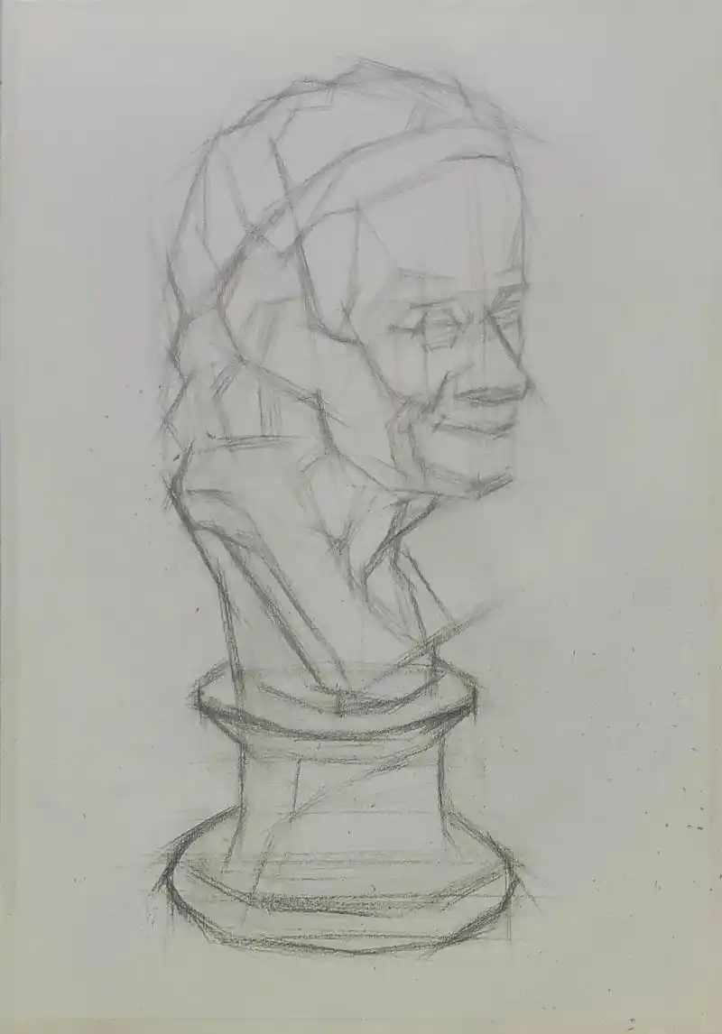 挑战素描365天第21天伏尔泰石膏像