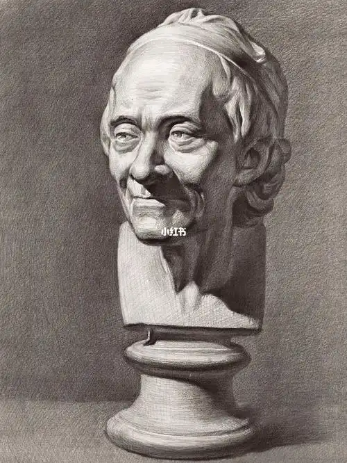 伏尔泰素描石膏头像多角度临摹