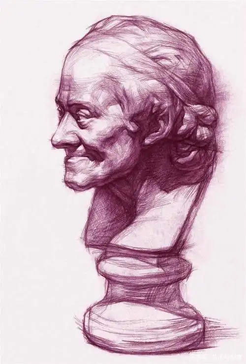 石膏像素描:伏尔泰像明暗画法