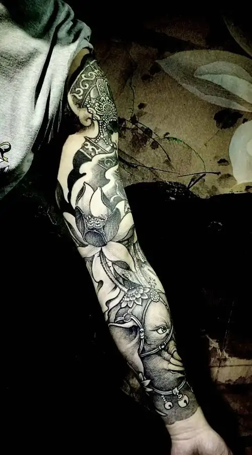 纹身图片_手臂传统国画宗教中国风纹身图案(2)_上海市纹身店-汉刺青