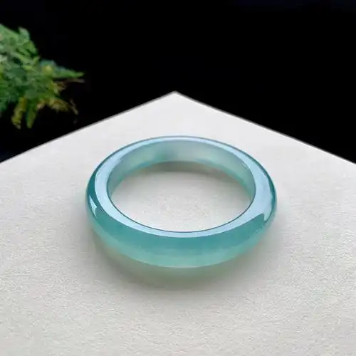dy34玉渡2021新品正圈天然翡翠冰种湖水绿手镯女款手饰