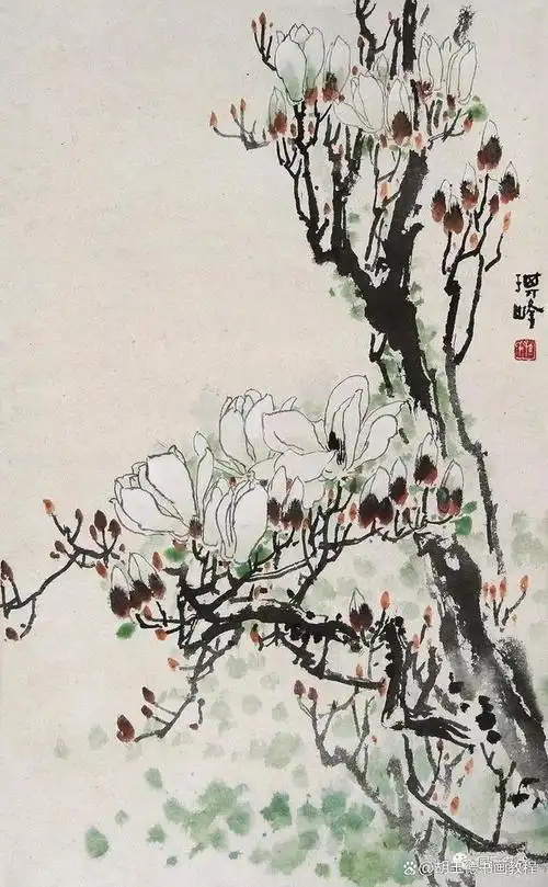 玉兰花小写意国画作品集