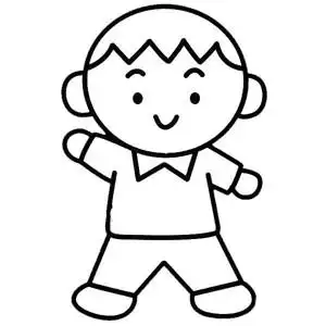 在捡书本的小男孩简笔画