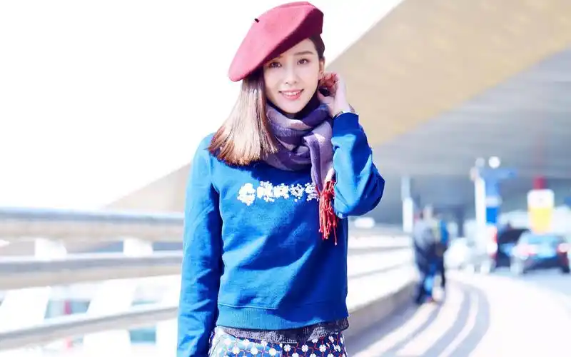 刘诗诗机场时尚装扮电脑桌面壁纸下载