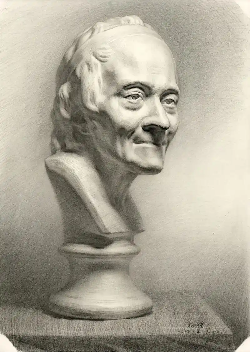 素描石膏像伏尔泰.#素描石膏像#联考改革#美术集训 #零基础 - 抖音